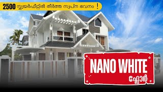 നാനോ വൈറ്റ് കൊണ്ട് ഫ്ലോർ വിരിച്ച വീട്  Home Tour  hometour malayalam pathiyara buildware [upl. by Jena548]