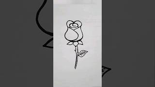 Rose Drawing art drawing Easy rose line drawing [upl. by Aleusnoc]