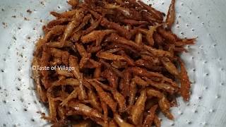 Village Food ❤ Sprats Deep Fried Recipe  Village Life [upl. by Bary]