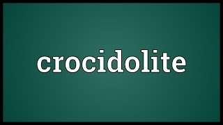 Crocidolite Meaning [upl. by Son]