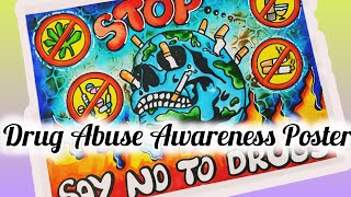 International day against drug abuse drawingdrug abuse awareness posterDrugs poster [upl. by Attelrahc]