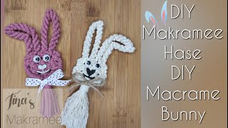 DIY Makramee Osterhase  DIY Macrame Easter bunny [upl. by Linus]