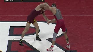 Big Ten Wrestling 165 LBs Minnesotas Nick Wanzek vs Rutgers Richie Lewis [upl. by Akerdna]