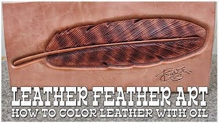 Leather Craft  LEATHER FEATHER ART  Leather Working [upl. by Thibault544]