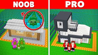 Security House to Protect Family From Zombies NOOB vs PRO in Minecraft  Maizen JJ and Mikey [upl. by Ideih559]