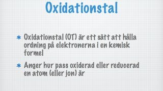 Oxidationstal gammal [upl. by Clyve]