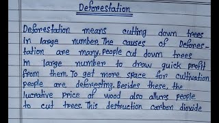 Essay on deforestation Paragraph  Deforestation essay in english [upl. by Rosalyn]