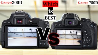 Canon 200D vs Canon 750D Comparison Which is Best [upl. by Enilra36]