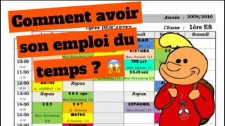 Comment avoir son emploi du temps en avance [upl. by Inaliel]