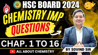 Chemistry Important Questions  HSC Board 2024  Sovind Sir  Best Maharashtra Youtube teacher [upl. by Marilyn]