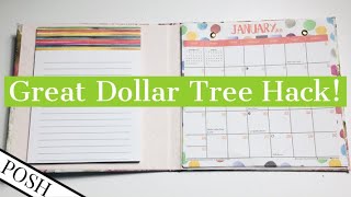 ‼️2021 Calendar Hack‼️DIY 2021 CALENDAR PORTFOLIO Dollar Tree 2021 Calendar ProjectDIY PAPER CRAFT [upl. by Udele]