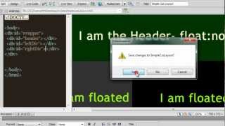 Dreamweaver cs 55 tutorial  A very Simple Css layout [upl. by Yenahc]