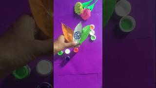 Indian flag🇮🇳painting on leaf🌿republic daycraft🇮🇳trendingshortsytshortsshortsyoutubeshortsviral [upl. by Nuhs344]