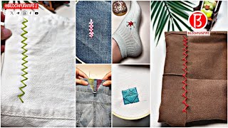 This is how to mend long holes in clothes And 09 Sewing Stich Mending Knitting Hole Repair Ep 09 [upl. by Marela]