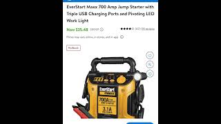 Walmart EverStart Maxx 700 Amp Jump Starter with Triple USB Charging Ports – 3548 [upl. by Allayne801]