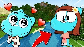 GUMBALL TOMBE AMOUREUX DE MOI SUR MINECRAFT ❤️  Gumball Girlfriend [upl. by Ynaffik]