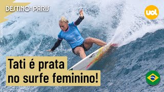 OLIMPÍADAS TATIANA WESTONWEBB CAI PARA CAMPEÃ MUNDIAL E LEVA PRATA NO SURFE FEMININO [upl. by Goda222]