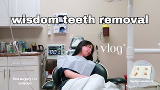 getting all my wisdom teeth removed vlog  surgery recovery  what i eat [upl. by Enitselec]