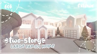 TwoStory Large Family Farmhouse 60k Exterior  Bloxburg House Build [upl. by Morgenthaler]