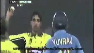 Umar Gul Pakistan Sledging amp Fight Yuvraj Singh India [upl. by Llenrod591]