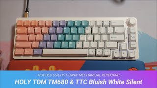 ASMR Typing TM680 amp TTC Bluish White SILENT  Lubed [upl. by Herates]