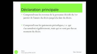 Impôt et le décès  Les déclarations dimpôt [upl. by Hyrup901]