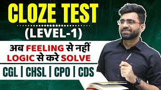 LEVEL1 Cloze Test for SSC CGL  CHSL  CPO amp CDS  Tarun Grover [upl. by Aihsik]