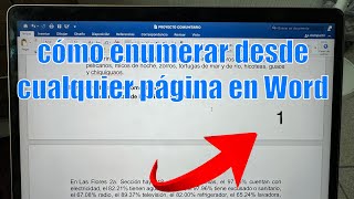 CÓMO ENUMERAR PÁGINAS EN WORD DESDE CUALQUIER PÁGINA 2024 [upl. by Cornish789]