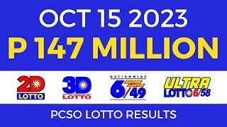 Lotto Result October 15 2023 9pm Complete Details [upl. by Ayanaj513]