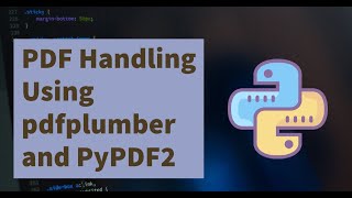 PDF Handling Using pdfplumber and PyPDF2 [upl. by Leavy963]