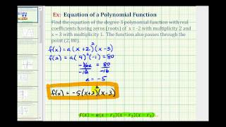 Ex 1 Find a Polynomial Function Given the Zeros or Roots with Multiplicity and a Point [upl. by Gayelord]