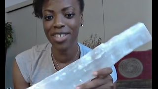 SELENITE Crystal Raise Your Frequency Cleanse Your Aura Remove Negativity Crystal [upl. by Anirod358]