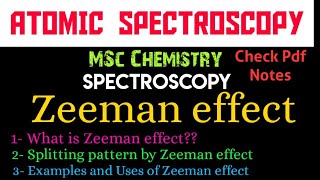 Zeeman effect  Concept amp Splitting pattern and Example use •MSc Chemistry• Notes [upl. by Kcarb]