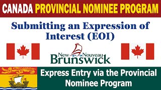 New Brunswick EOI Guide Express Entry 2023 Provincial Nominee Program Explained StepbyStep [upl. by Sapphira]