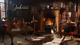 VICTORIAN OFFICE ASMR AMBIENCE  Rain amp Fireplace Sounds Paper amp Book Sounds Writing Sounds [upl. by Anilrahc452]