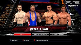 WWE SVR 2011 PS3  Jack Swagger VS Ted DiBiase VS Sheamus VS Chris Jericho  Fatal 4Way [upl. by Atikihc]