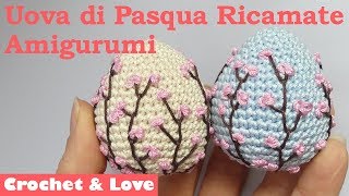 Tutorial uova di Pasqua Amigurumi con ricamo Fiori di Pesco 2 in 1 sub eng y esp [upl. by Greenes376]