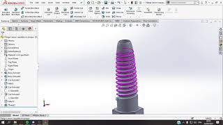 How to make a taper thread with SolidWorks  comment faire un filetage conique avec SolidWorks [upl. by Anuaf]