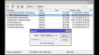 MikroTik Backup and Restore Configuration using Winbox [upl. by Zurciram790]