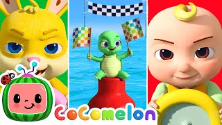 Balloon Boat Race Animal Edition  CoComelon Nursery Rhymes amp Kids Songs [upl. by Ateiram]