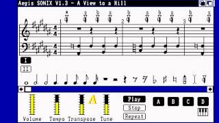 Commodore Amiga  Aegis Sonix Duran Duran  A View To A Kill [upl. by Enirhtac]