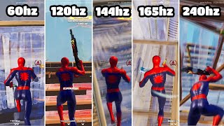 Fortnite 60hz vs 120hz vs 144hz vs 165hz vs 240hz [upl. by Bond]