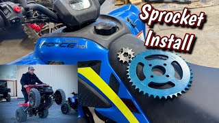 CFMOTO CFORCE 110 Sprocket Kit Install  Get more Acceleration Power [upl. by Yllrebmik]