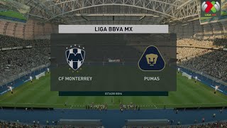 Monterrey Vs Pumas—JORNADA 10 LIGA MX CLAUSURA 2024—FIFA MODO LEGENDARIO [upl. by Lebasi737]