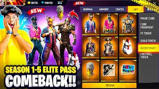 Free Fire I Bought All Season 1 To 5 Elite Pass😨 In 1 Diamonds😍💎 Hip Hop Bundle Garena Free Fire [upl. by Axel99]