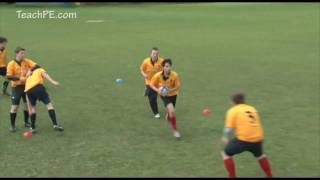 Offload during tackle 1v1 Basic Rugby Skills [upl. by Norword180]