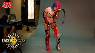 Asuka is photographed with the new NXT Womens Title NXT Takeover 4K Exclusive Apr 1 2017 [upl. by Anielram]