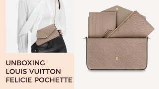 UNBOXING LOUIS VUITTON FÉLICIE POCHETTE PLUS MOD SHOTS [upl. by Tisbee620]