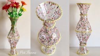 Best Out Of Waste Plastic Bottle Flower Vase  3  DIY  Plastic Bottle Craft Idea  Priti Sharma [upl. by Tania]