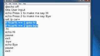 Batch Scripting  4  User Input [upl. by Rim]